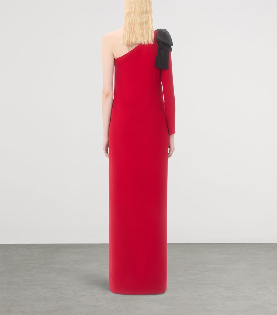 Valentino Red Silk One-Shoulder Gown