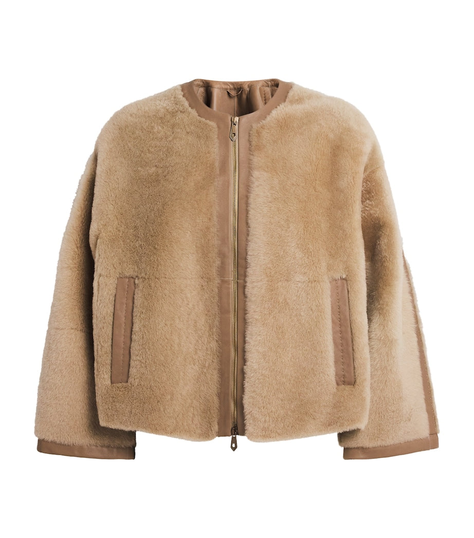 Max Mara Beige Shearling Jacket