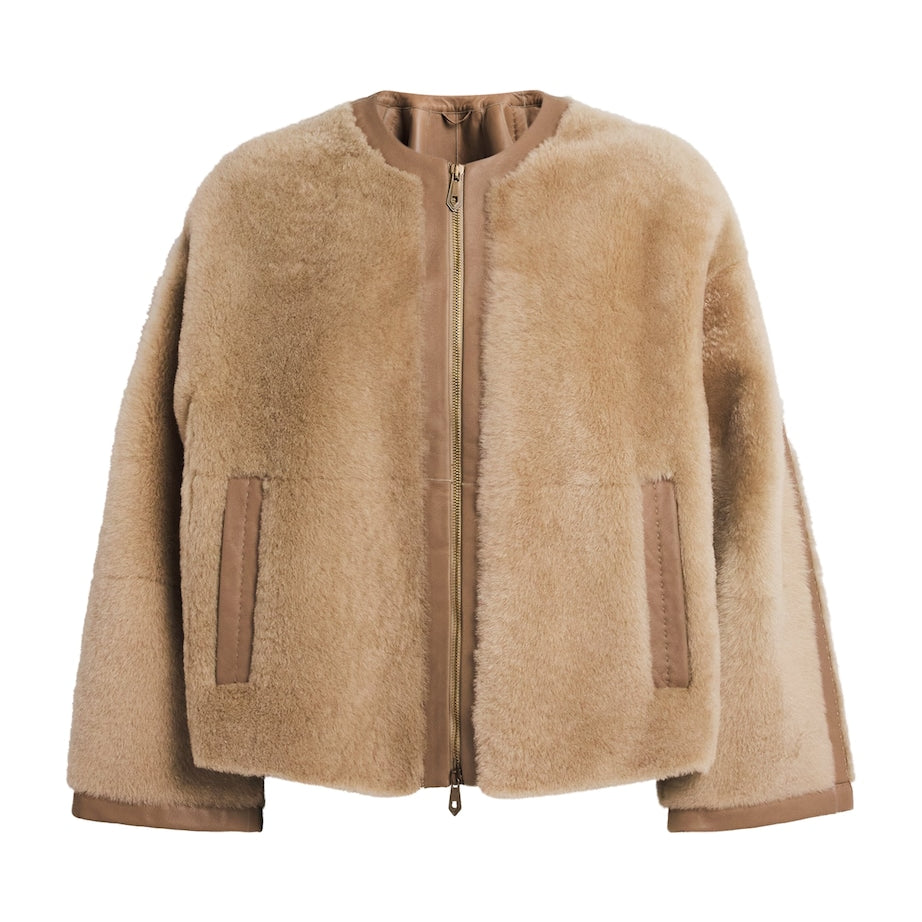 Max Mara Beige Shearling Jacket