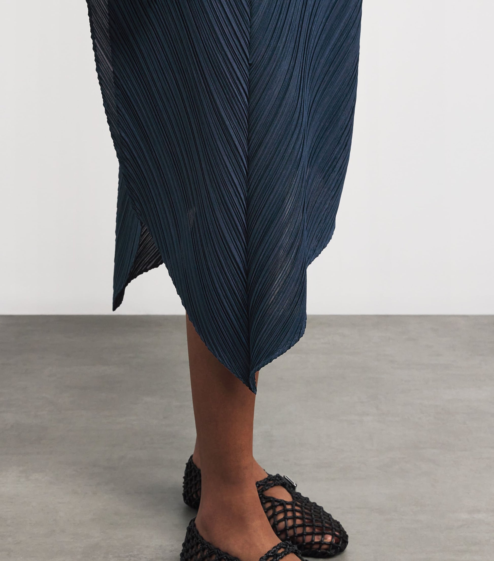 Pleats Please Issey Miyake Blue Flare Midi Dress
