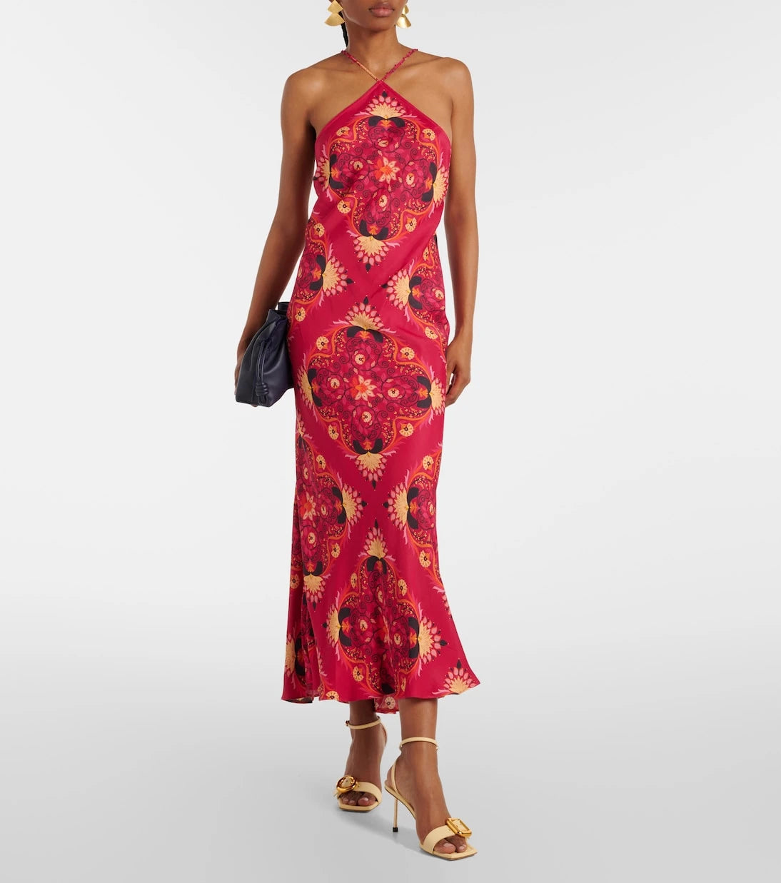 Farm Rio - Printed halterneck maxi dress