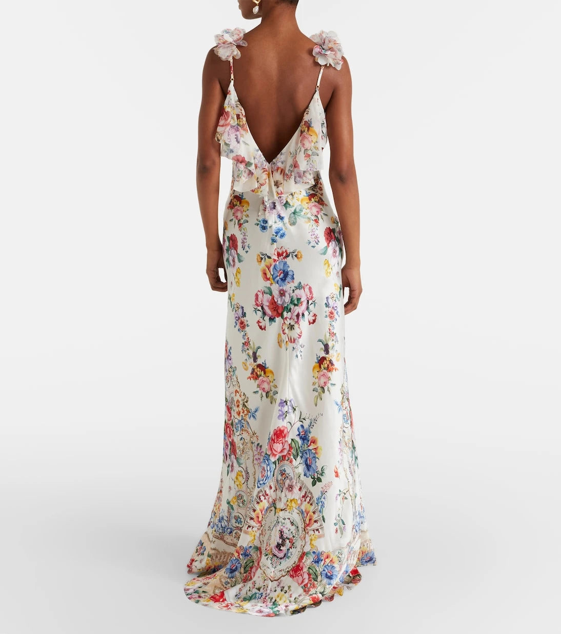 Camilla - Embellished floral silk slip dress