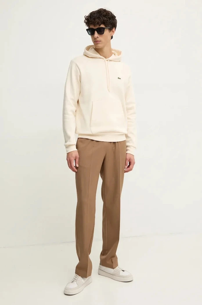 Pamuklu kapüşonlu Lacoste sweatshirt