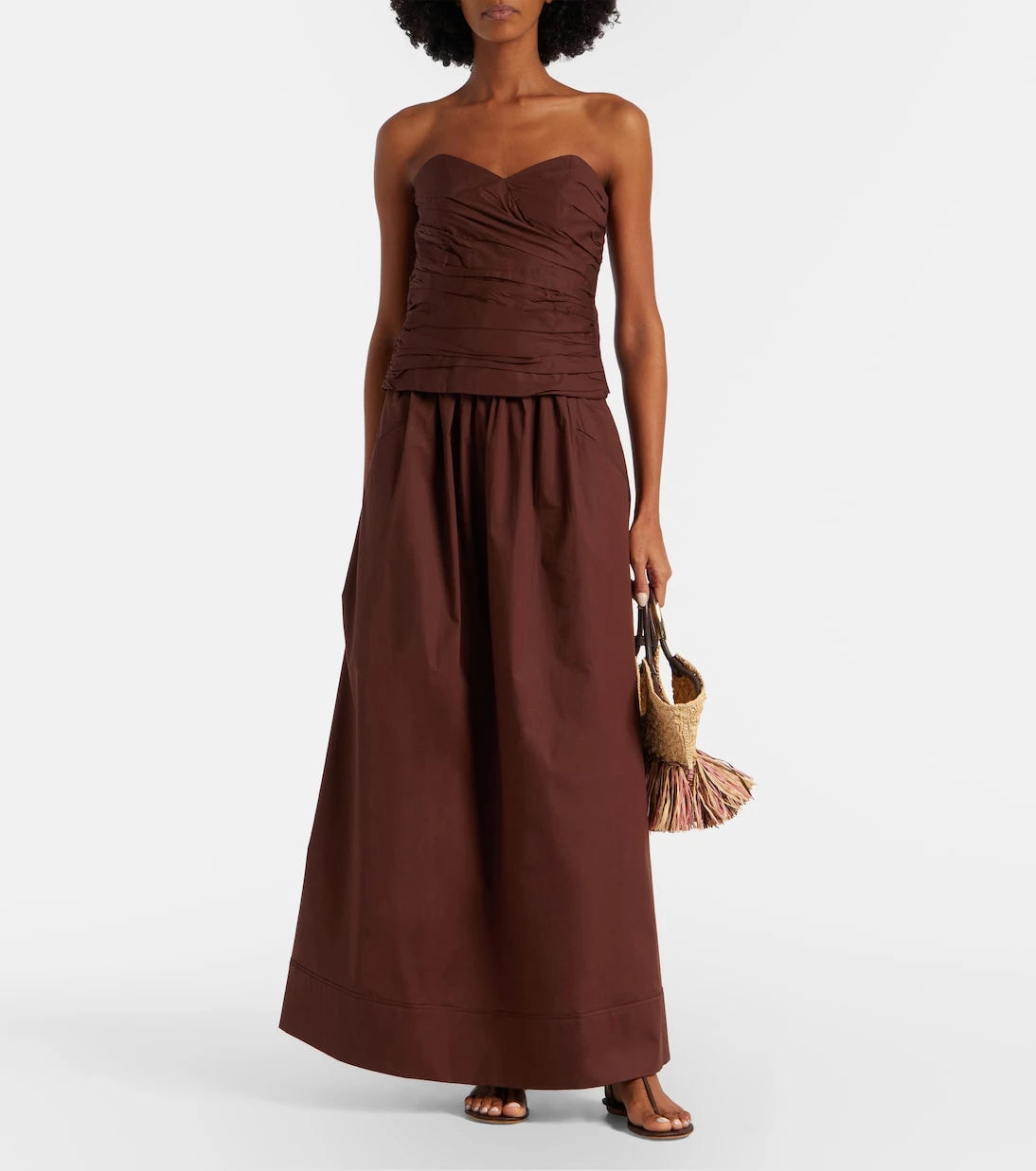Adriana Degreas - Pleated cotton maxi skirt