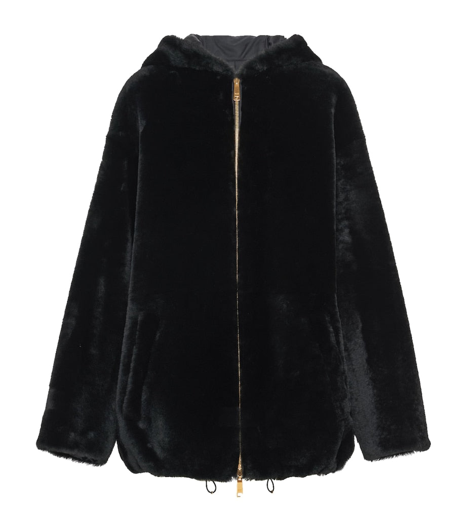 Prada Black Shearling Reversible Jacket