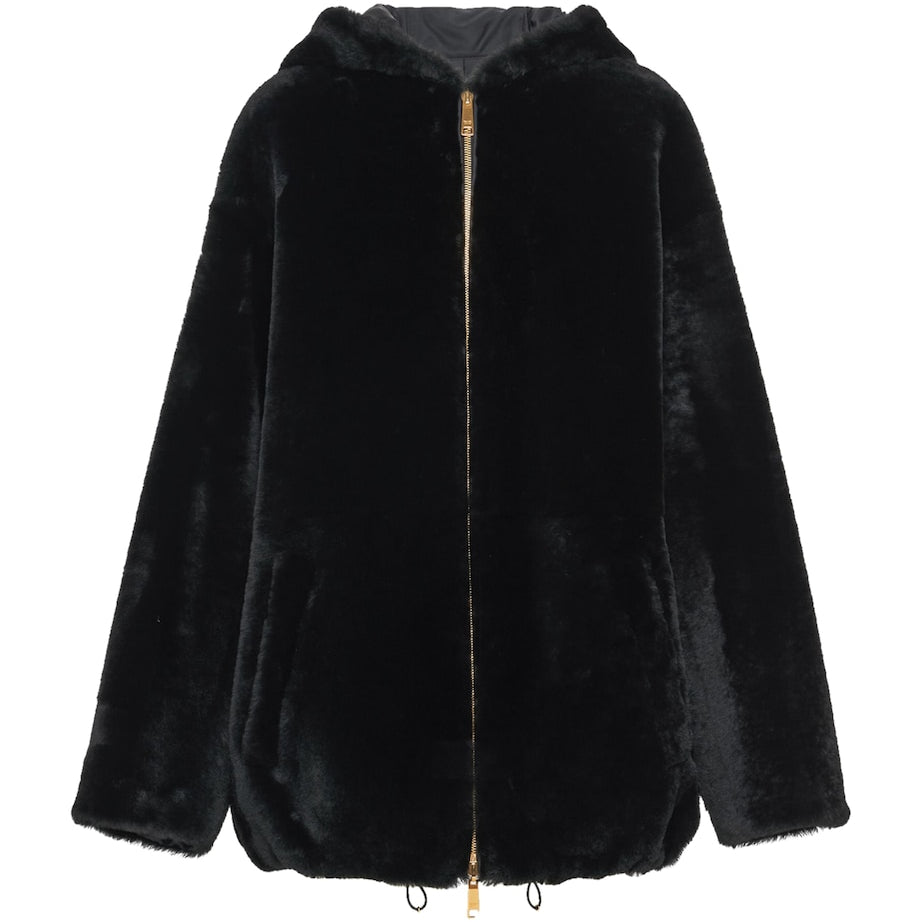 Prada Black Shearling Reversible Jacket