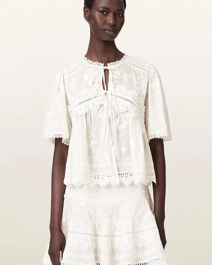 AllSaints pamuklu kadın bluz LILLITH