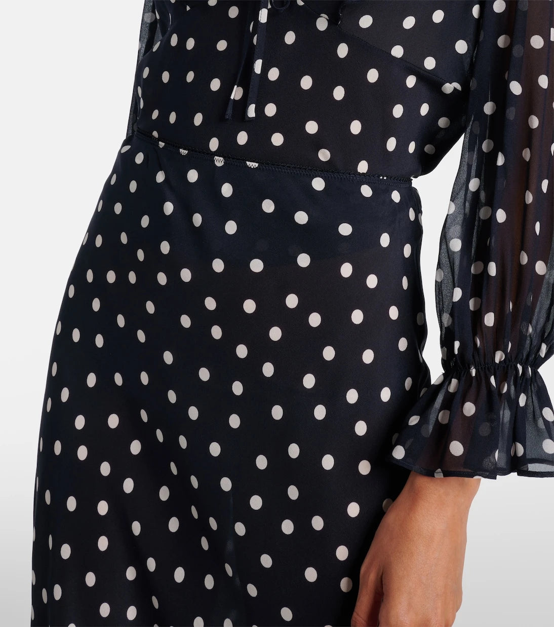 Rixo - Ardith polka-dot silk midi skirt