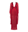 Maria Lucia Hohan Red Silk Flared-Sleeve Catia Maxi Dress