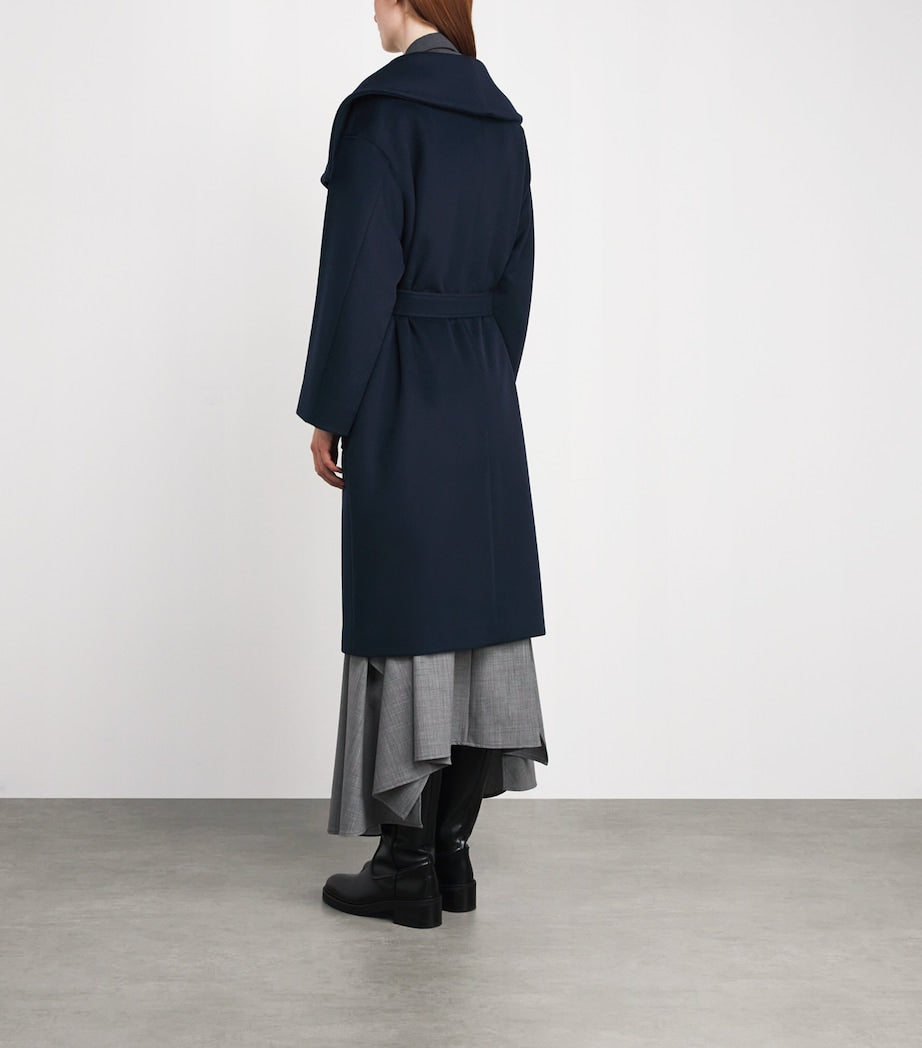 MAX&Co. Blue Wool-Cashmere Wrap Coat