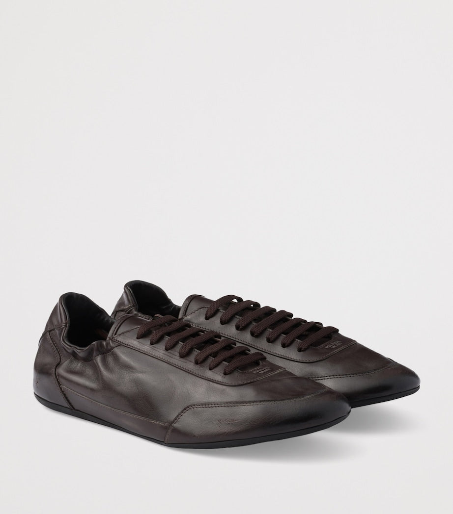 Prada Leather Collapse Sneakers