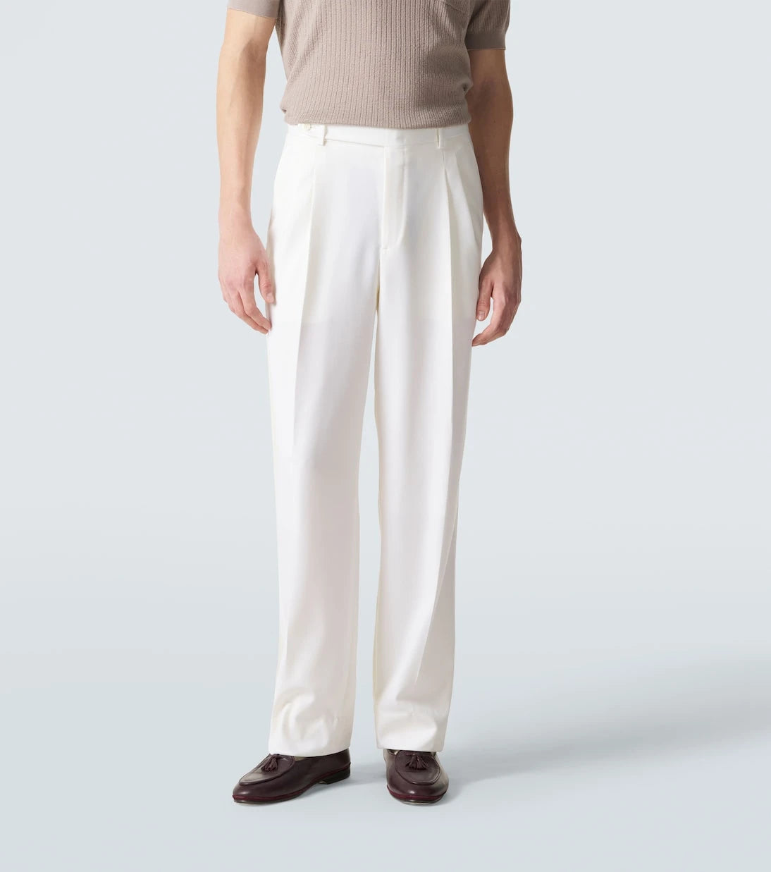 Brioni - Elba yünlü düz paça pantolon