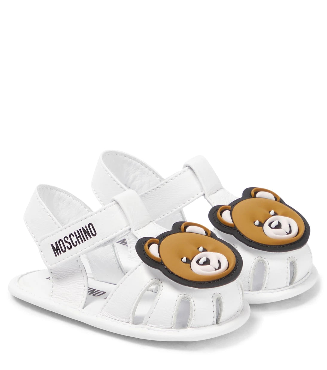 Moschino Kids - صندل جلد تيدي بير للرضع
