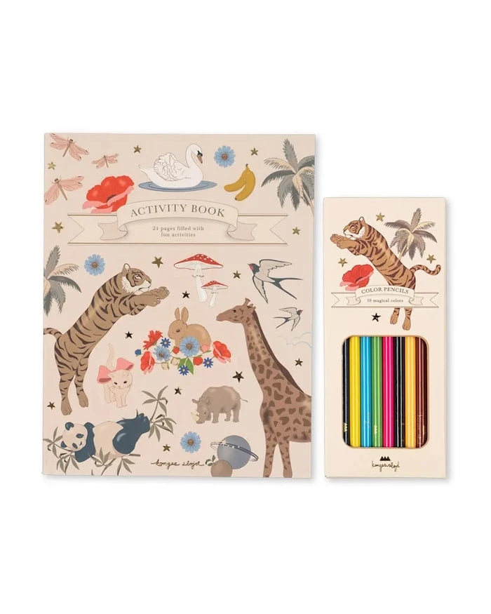 Konges Sløjd Boyama Kitabı ACTIVITY BOOK WITH COLOURING PENCILS