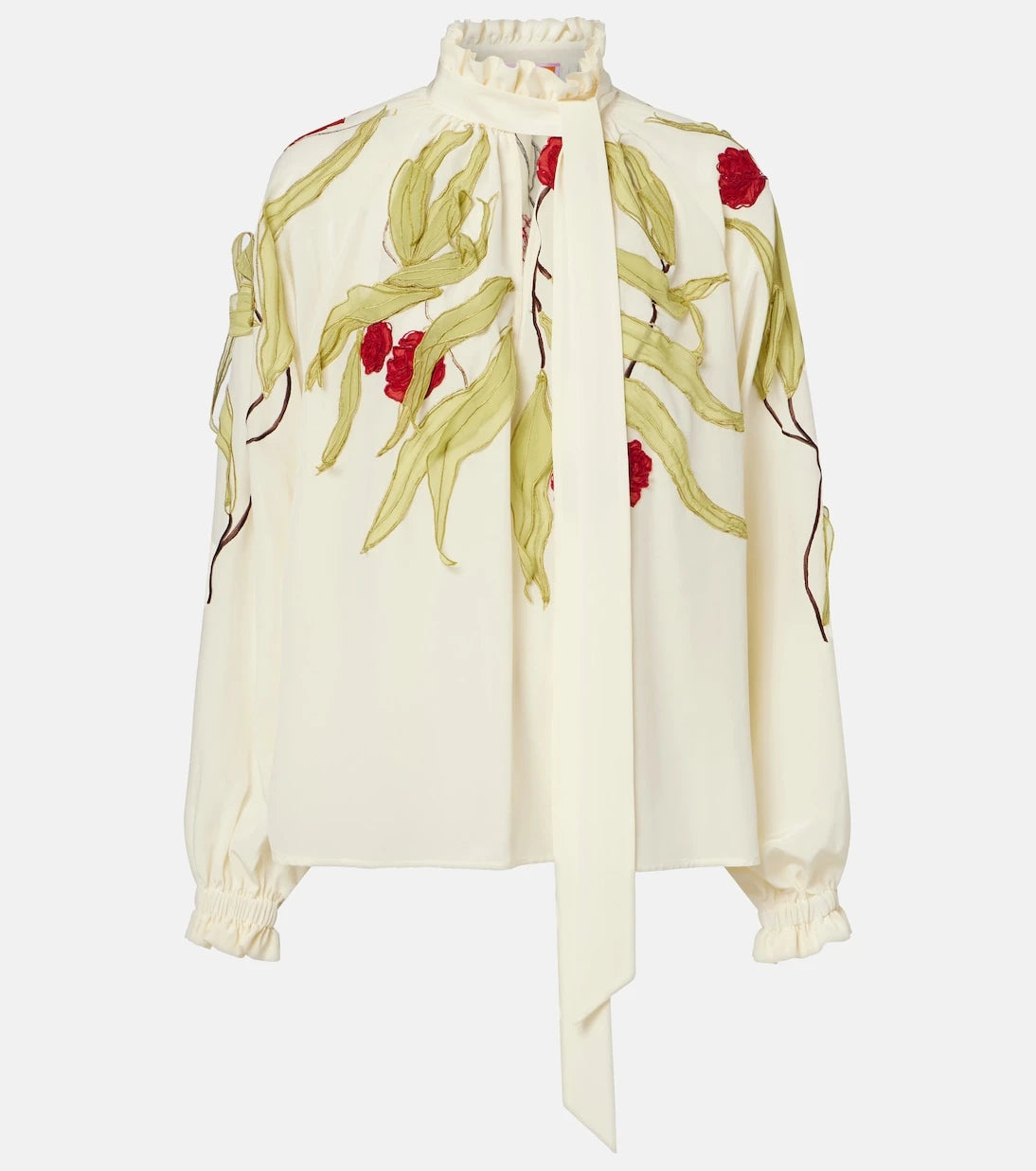 La DoubleJ - Cerere embroidered silk blouse