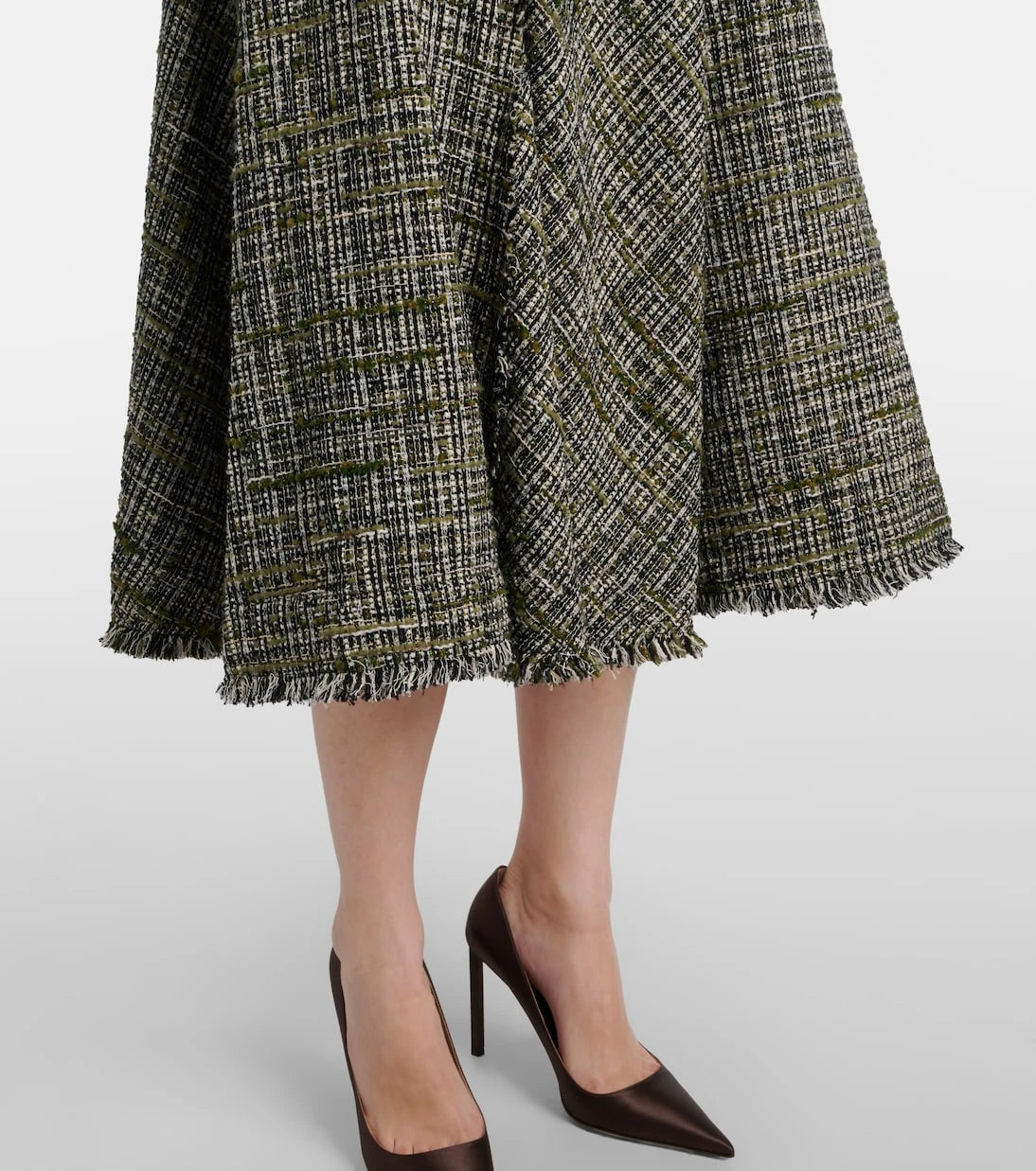 Erdem - Draped tweed midi dress
