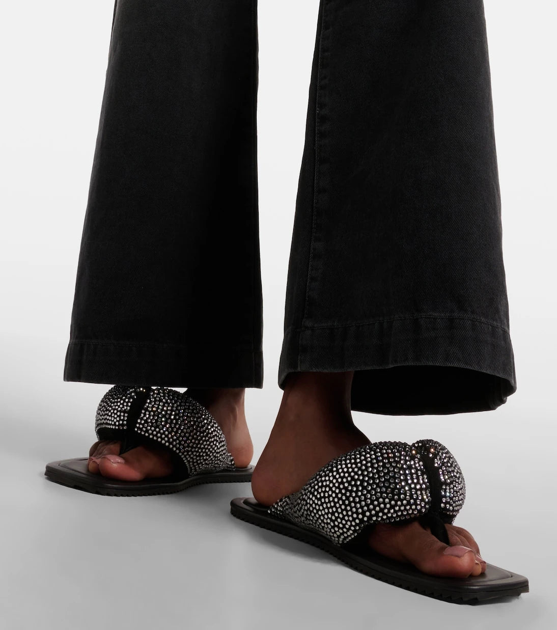The Attico - Indie embellished leather thong sandals