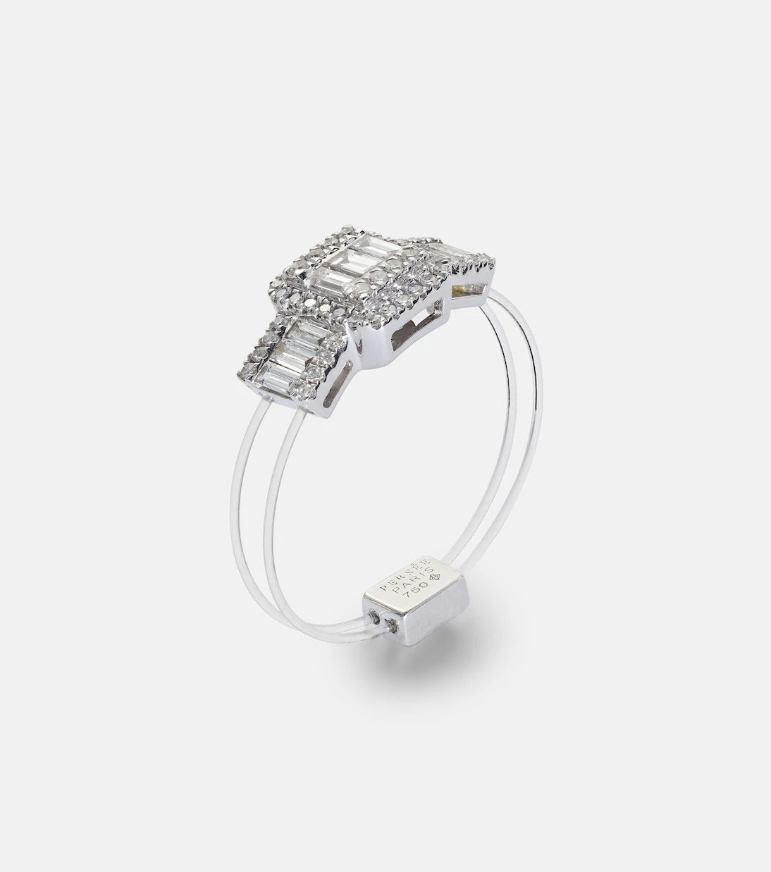 Persée - Floating 18kt white gold ring with diamonds