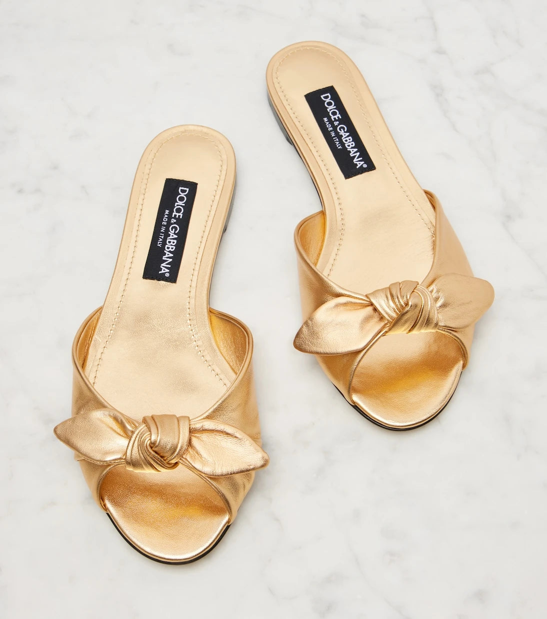 Dolce&Gabbana - Metallic leather slides
