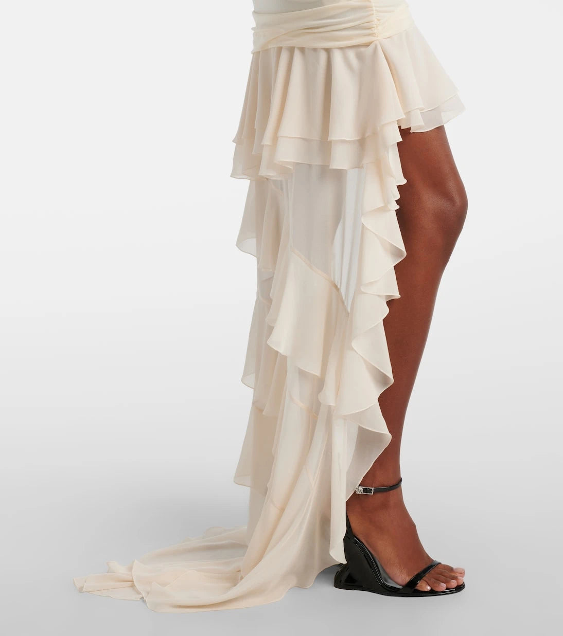 Blumarine - Ruffled jersey and georgette minidress