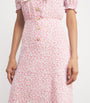 Silk Floral Collar Midi Dress