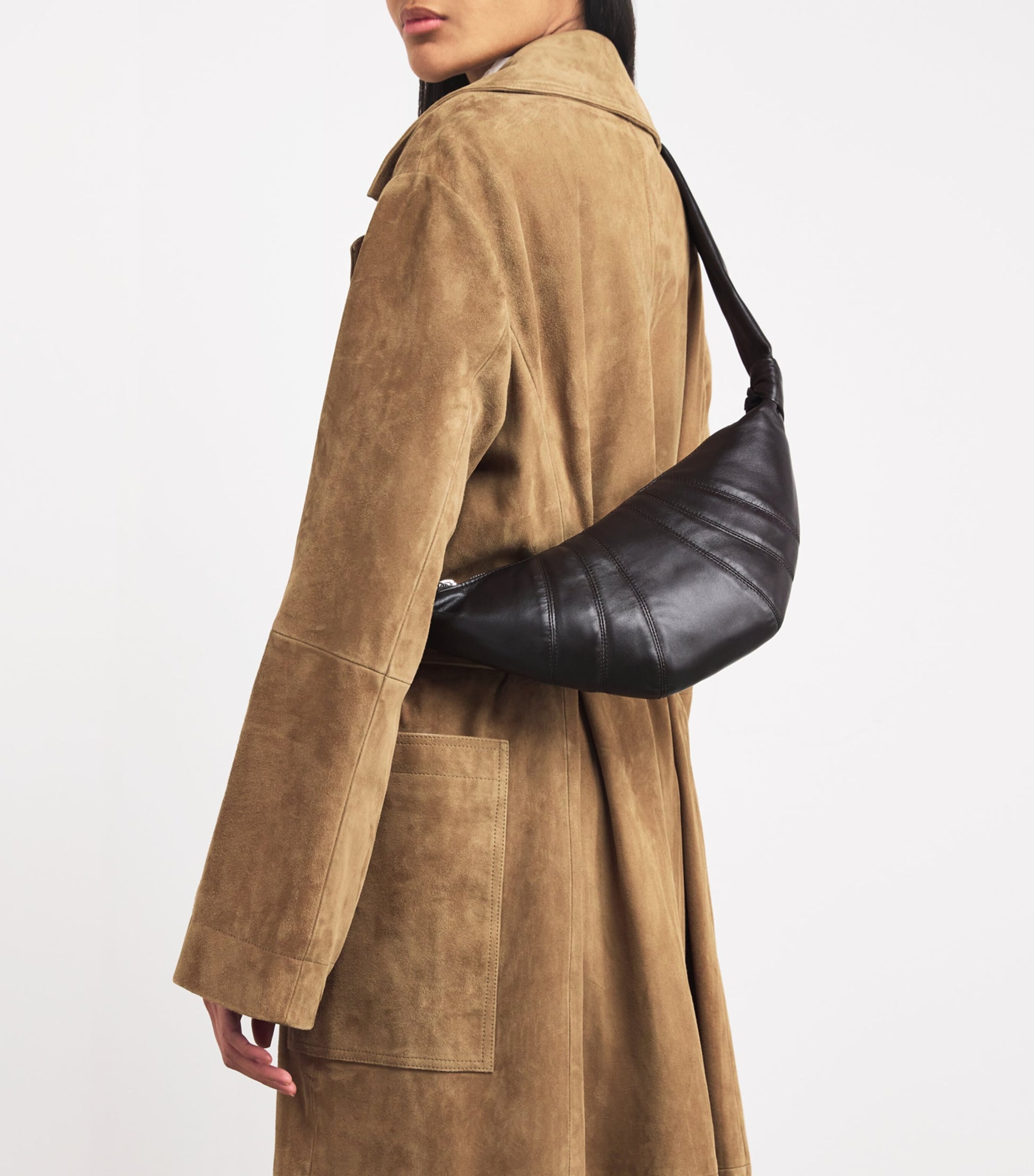 Lemaire Brown Small Nappa Leather Croissant Cross-Body Bag