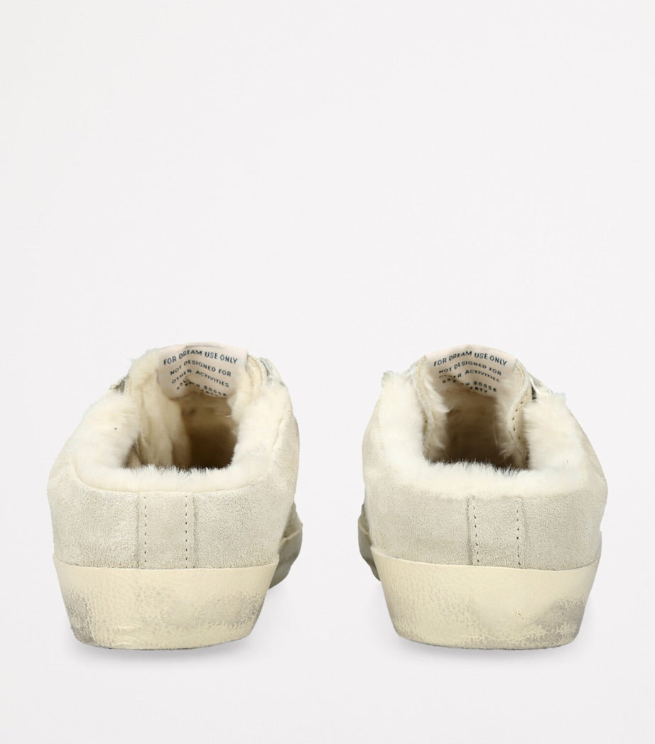 Golden Goose White Suede Super-Star Sabot Sneakers