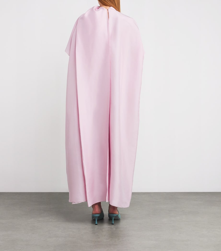 Pink Silk Oshsone Midi Dress