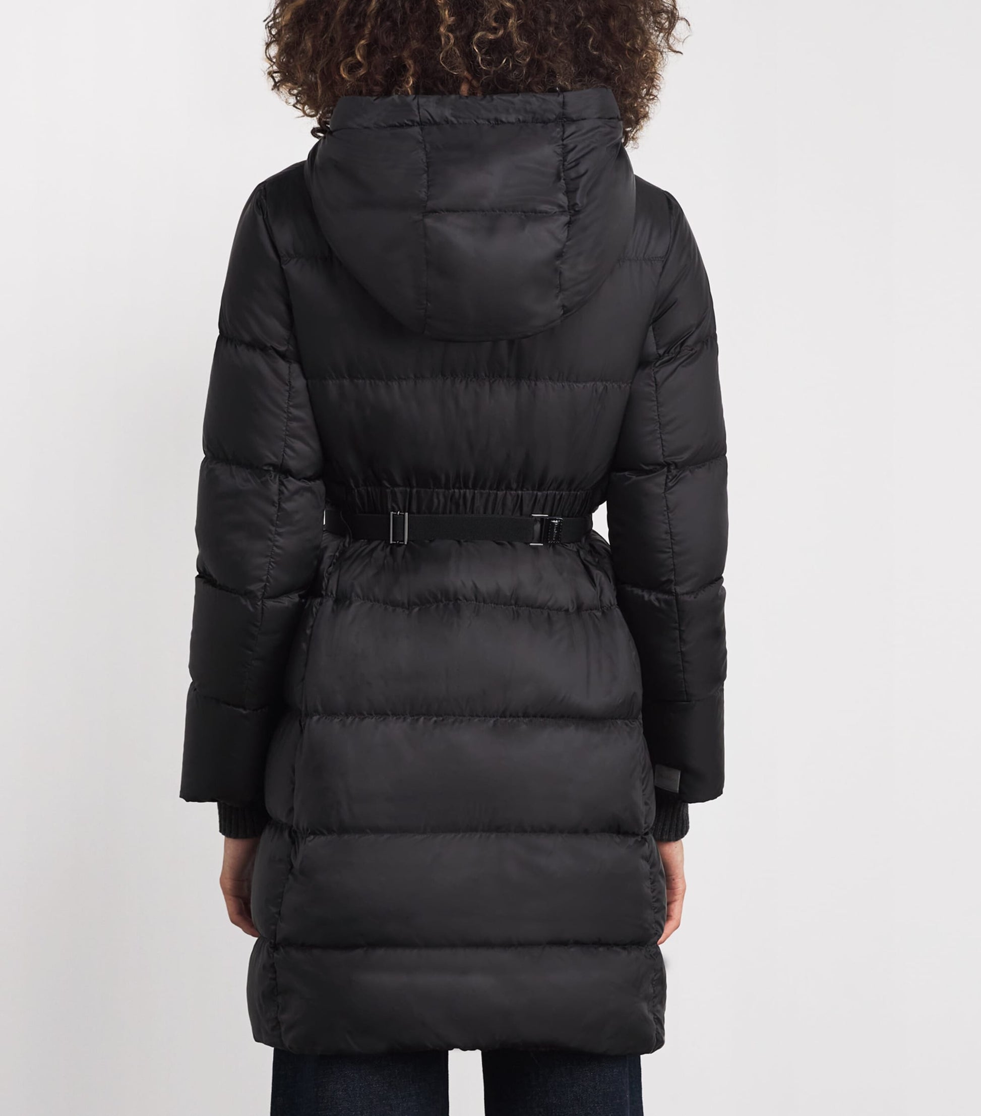 Max Mara Black Down Quilted Longline Jacket