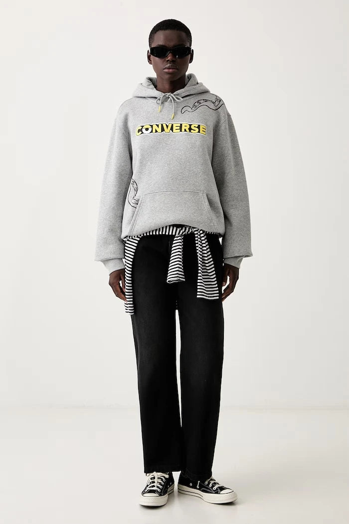 Converse x Minions & Monsters pamuklu kapüşonlu sweatshirt