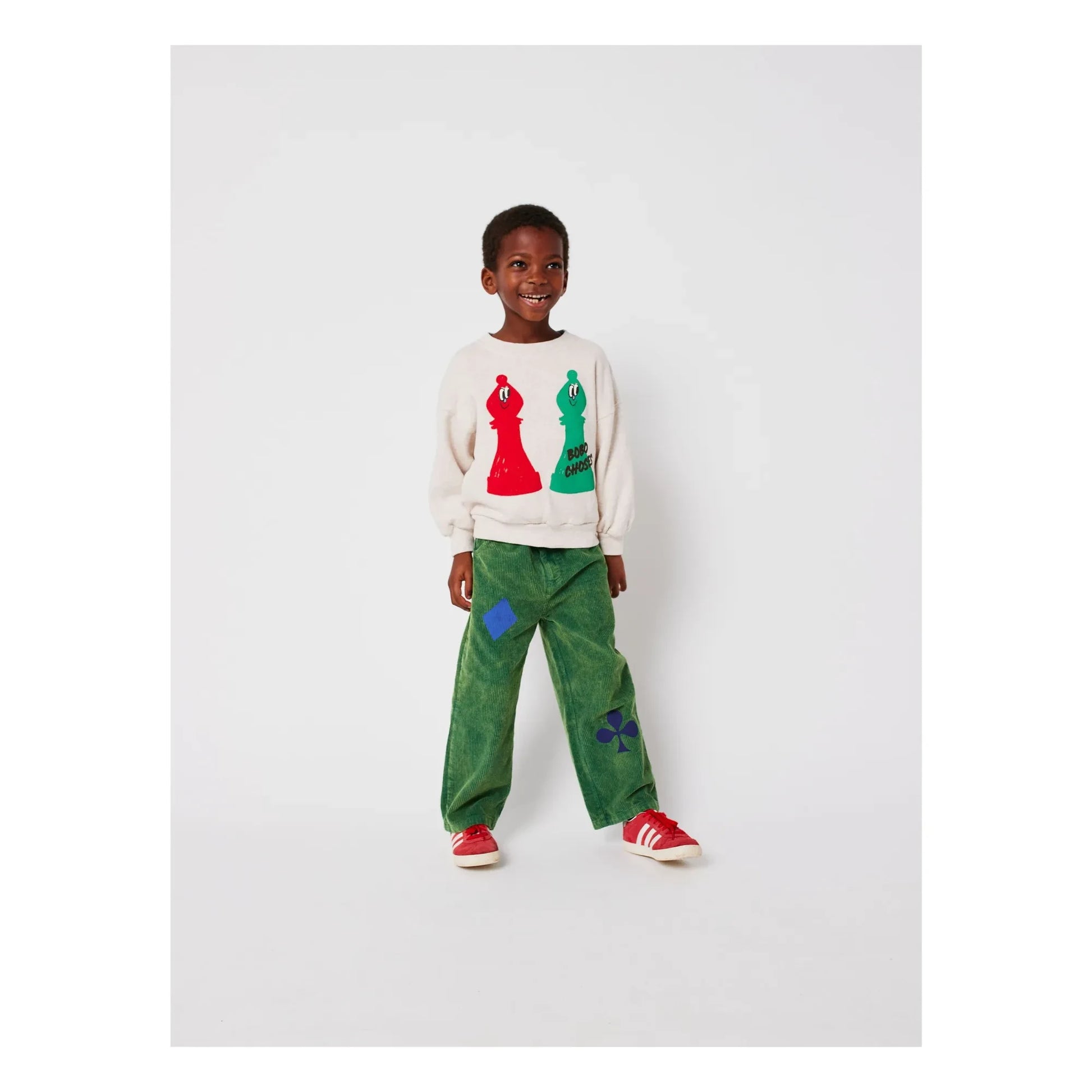 Bobo Choses - Chess Sweat Organic Cotton | Heather beige