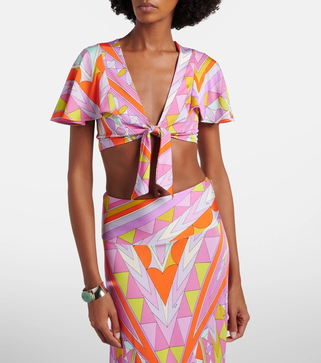 Pucci - Angoli jersey satin crop top