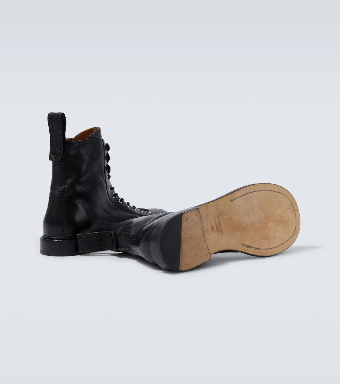 Versace - Billy perforated leather combat boots