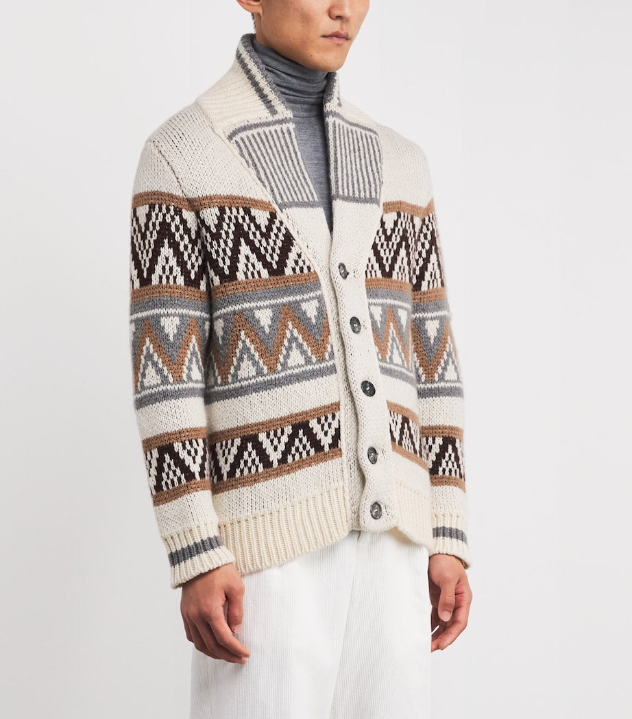 Isaia Beige Cashmere Cardigan