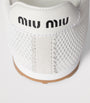 Miu Miu White Suede and Mesh Plume Sneakers