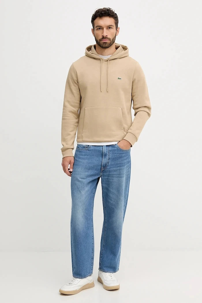Pamuklu kapüşonlu Lacoste sweatshirt