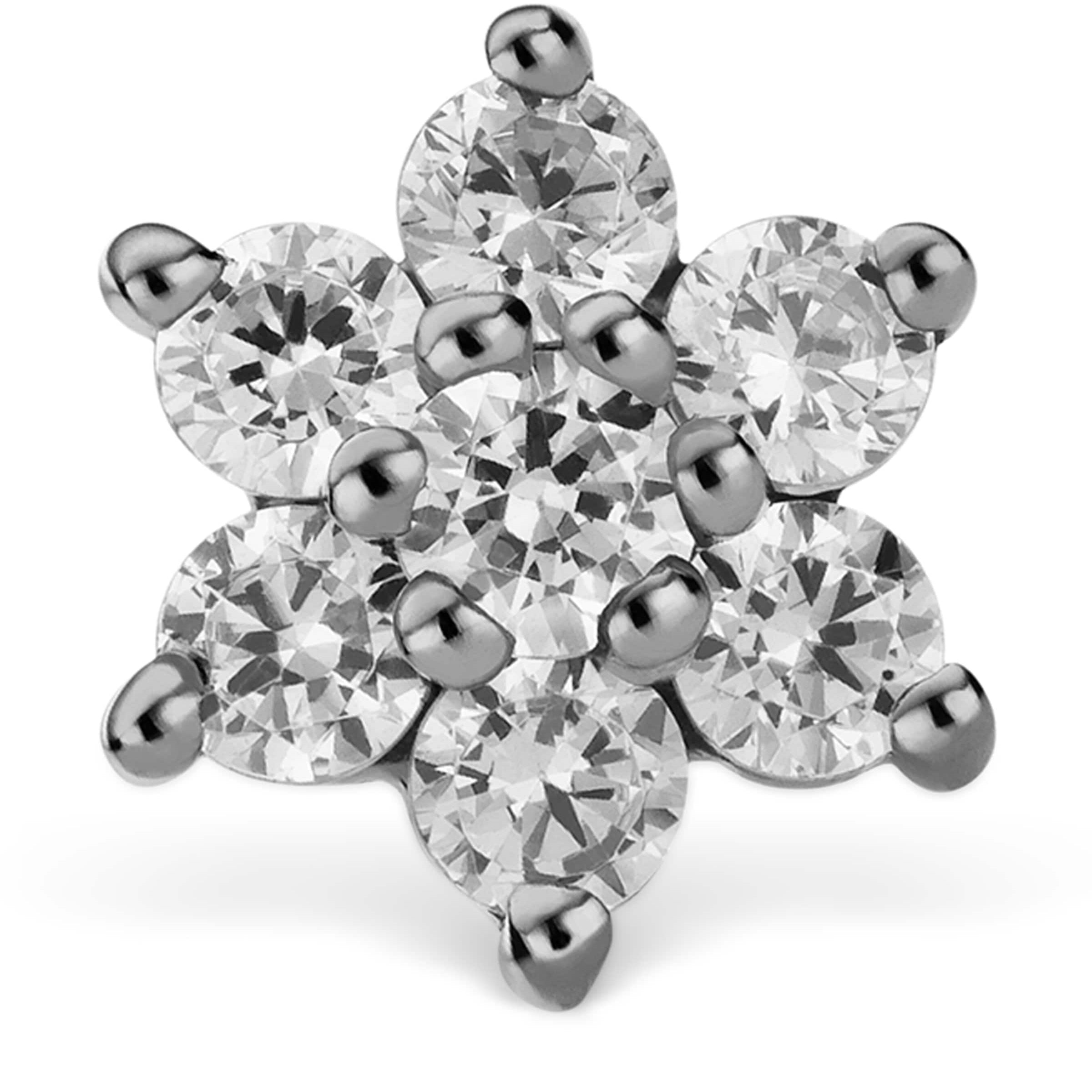 Maria Tash White Gold Diamond Flower Threaded Stud Earring (4.5mm)