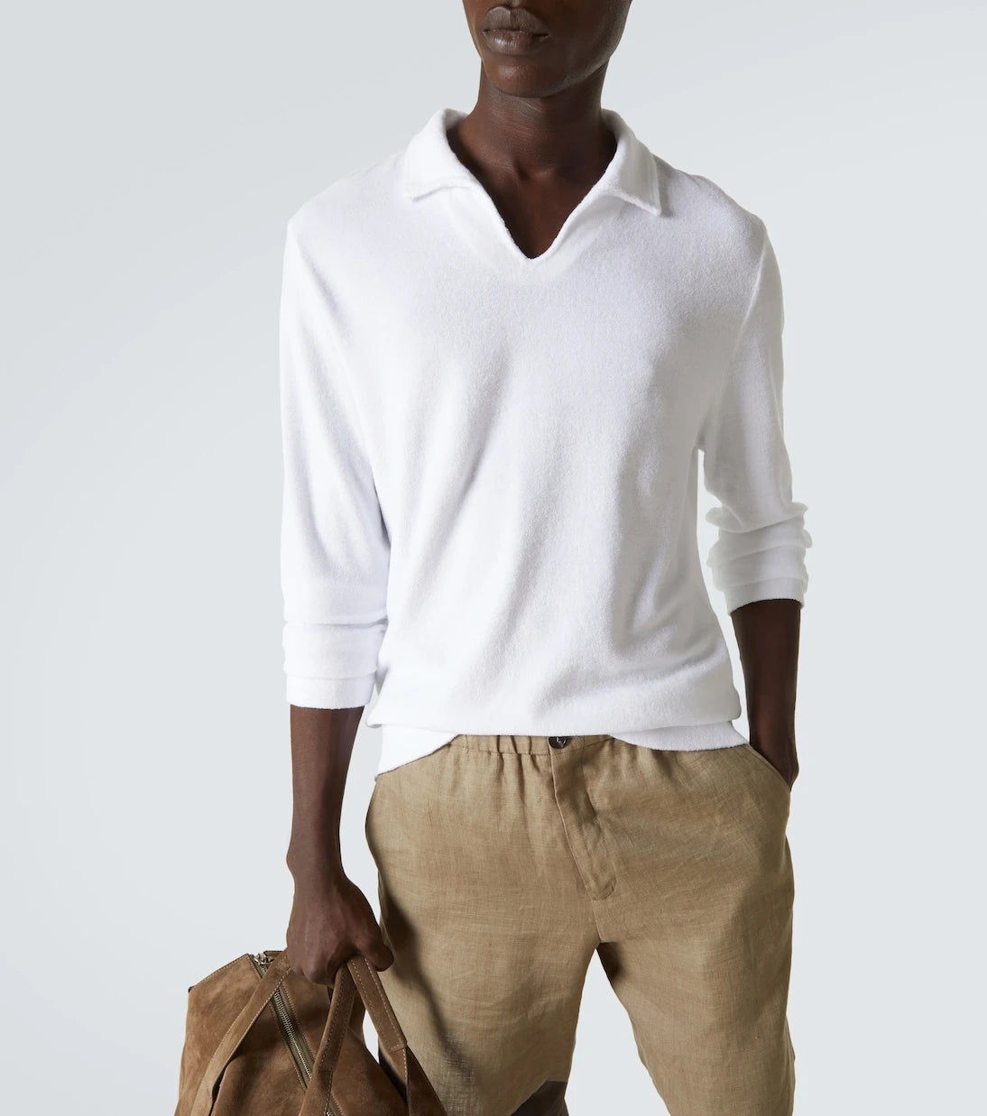 Fedeli - Cotton terry polo shirt