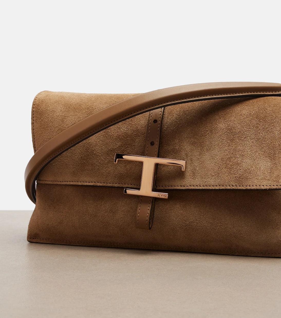 Tod's - T Timeless Small suede shoulder bag