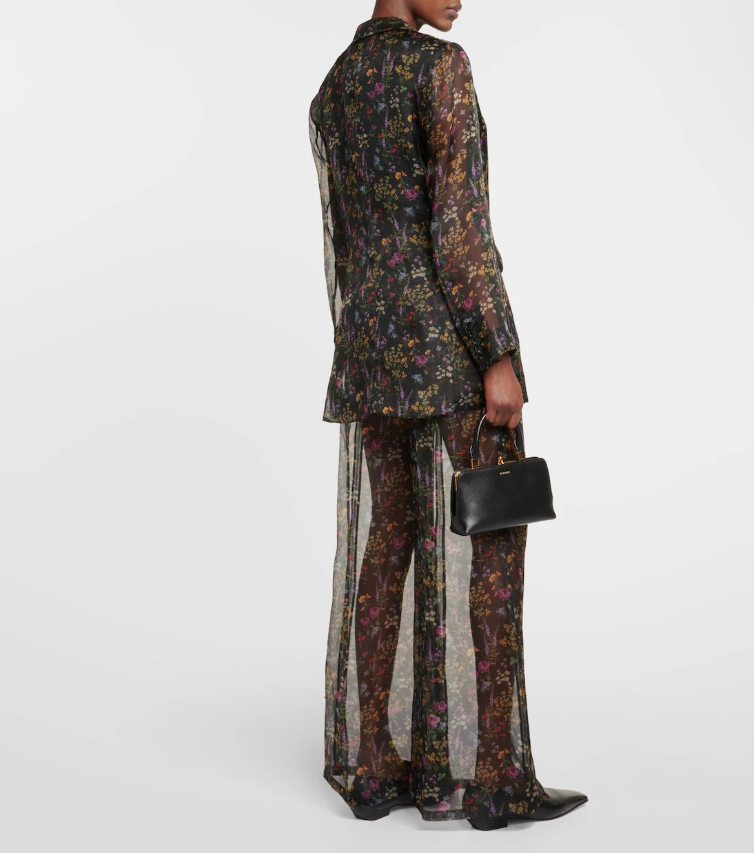 Max Mara - Jabot floral silk organza blouse