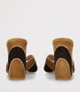 Beige Suede Heeled Mules 95