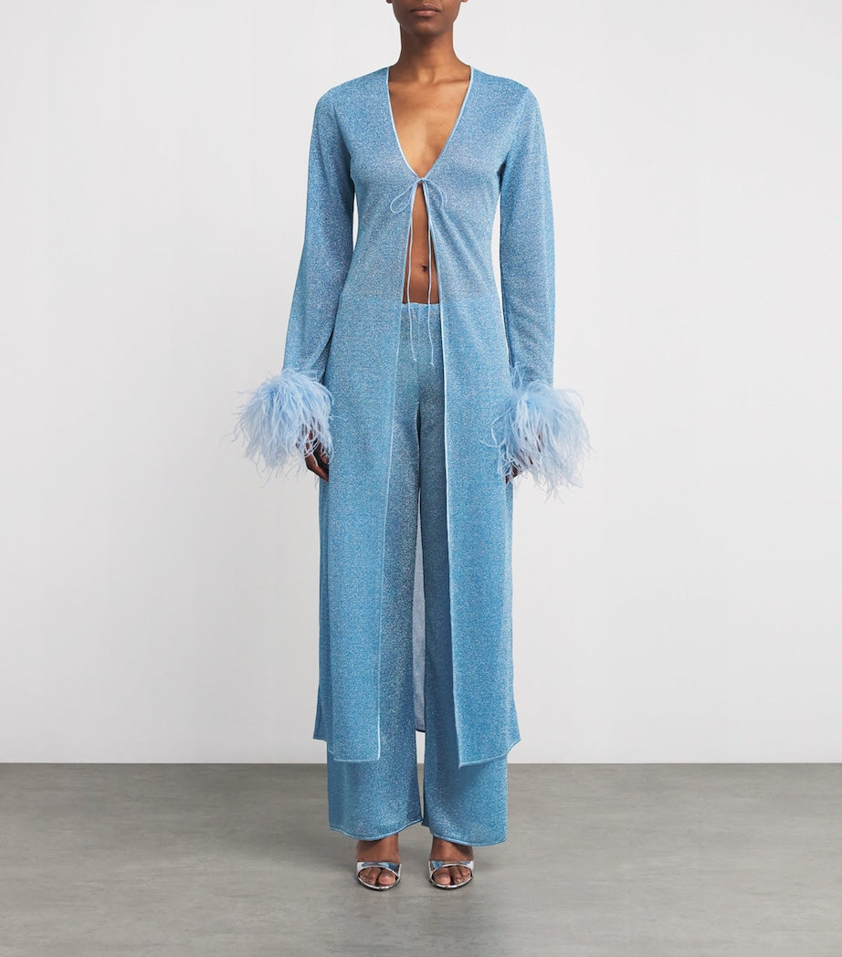 Oséree Blue Lumiere Plumage Kaftan
