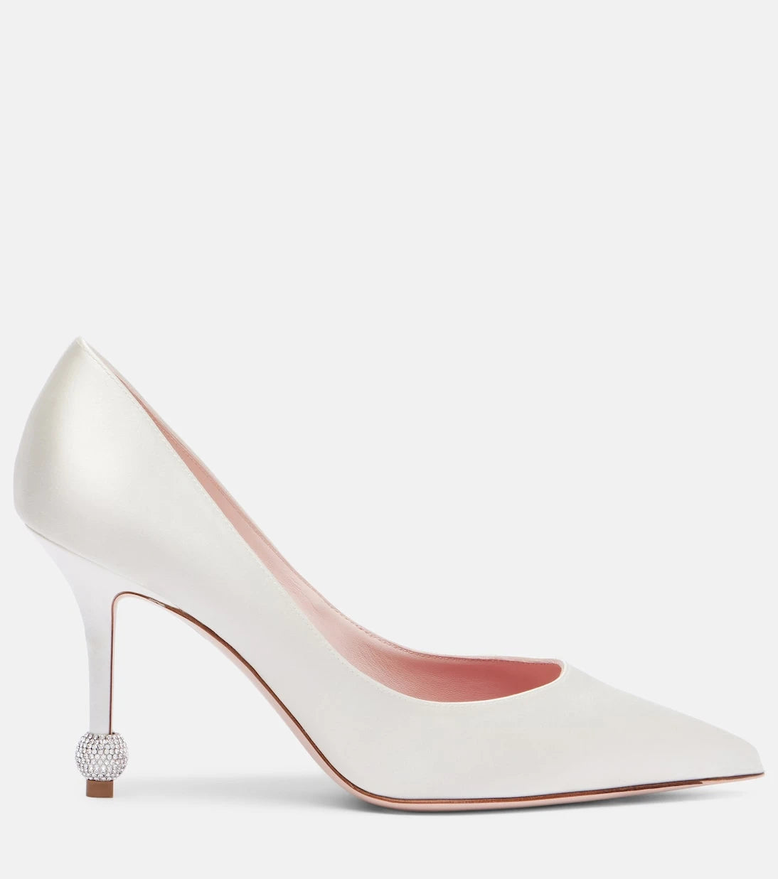 Roger Vivier - Jewel 85 embellished satin pumps
