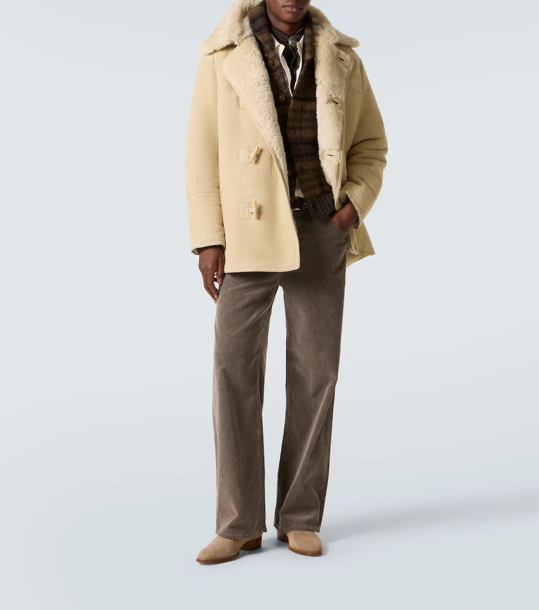 RRL - Shearling-lined suede coat