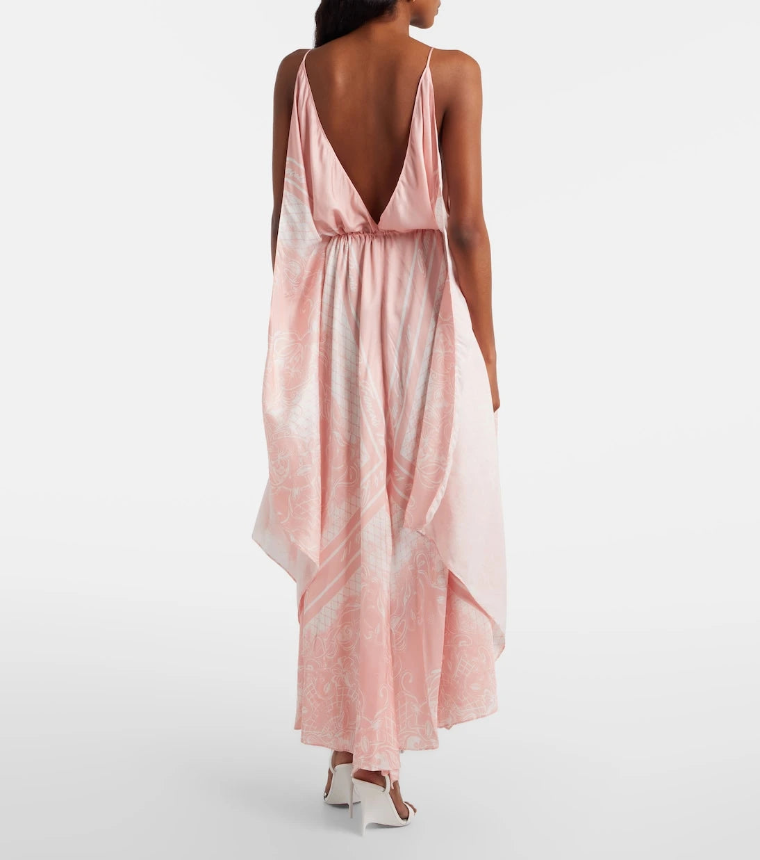 Balmain - Printed asymmetric maxi dress