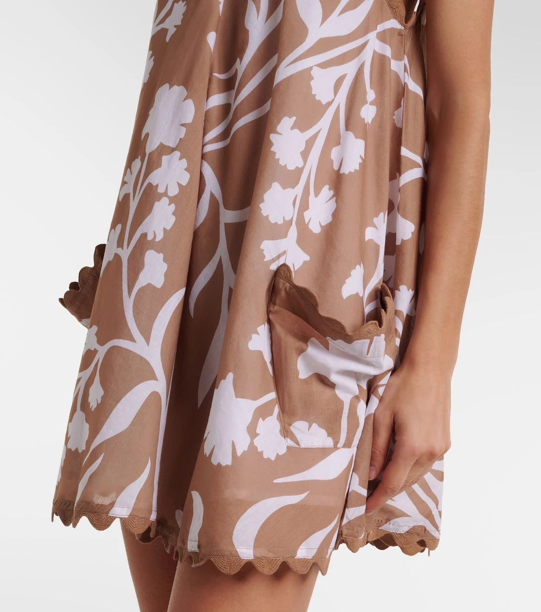 Juliet Dunn - Floral scalloped cotton minidress