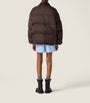 Miu Miu Brown Down Technical Pongé Puffer Jacket