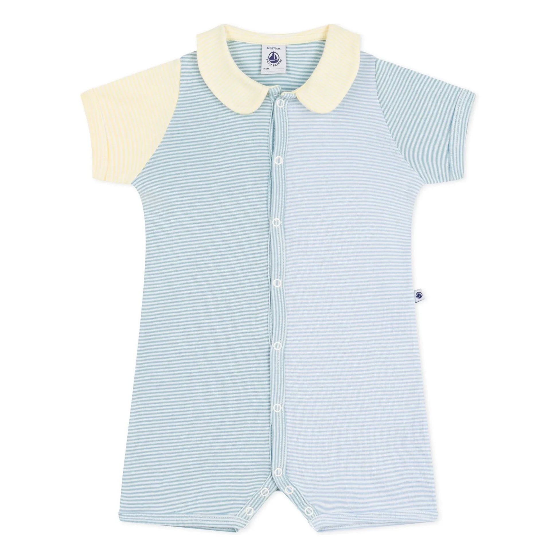 Petit Bateau - Pyjama Combishort Striped | Blue