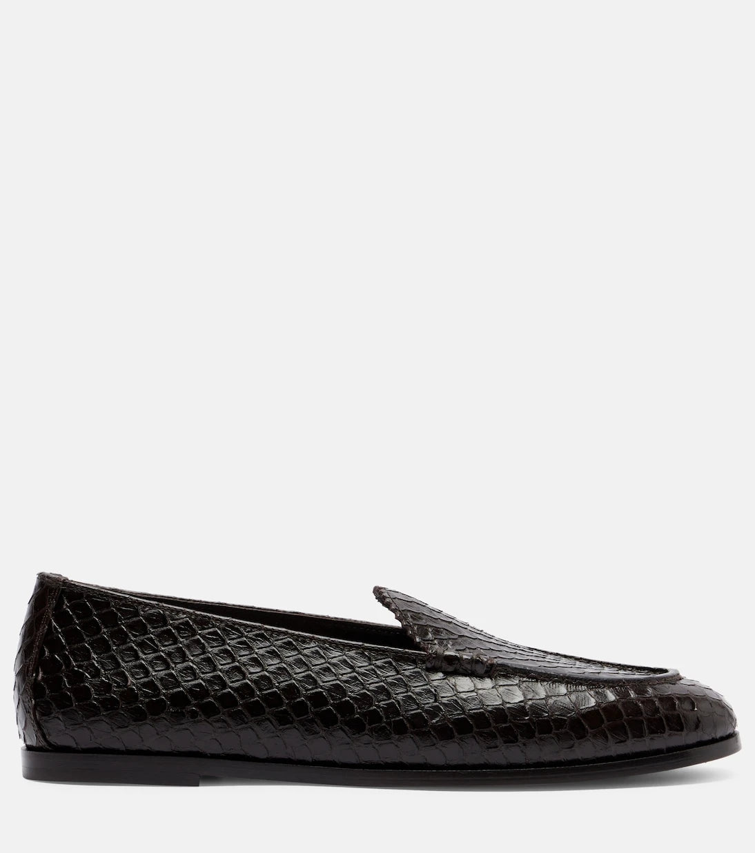 Aquazzura - College snake-effect leather loafers