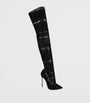 Casadei Black Lace Blade Over-The-Knee Boots 120